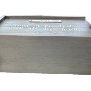 trust in the LORD with all your heart PROVERBS 3:5 keepsake gray box FAITH 8 X 5